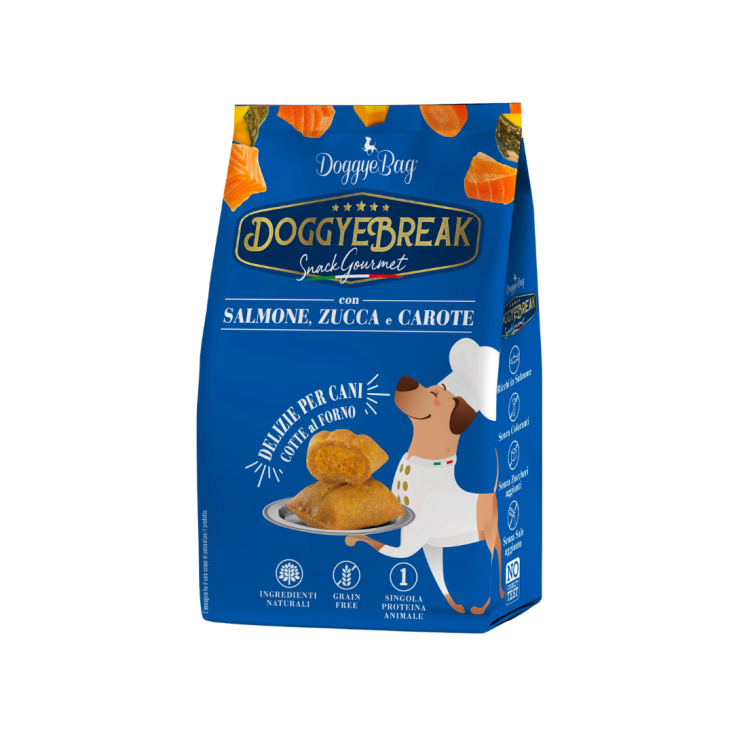 DoggyeBag Doggyebreak Salmone Zucca e Carote 180 g DoggyeBag Doggyebreak Salmone Zucca e Carote 180 g